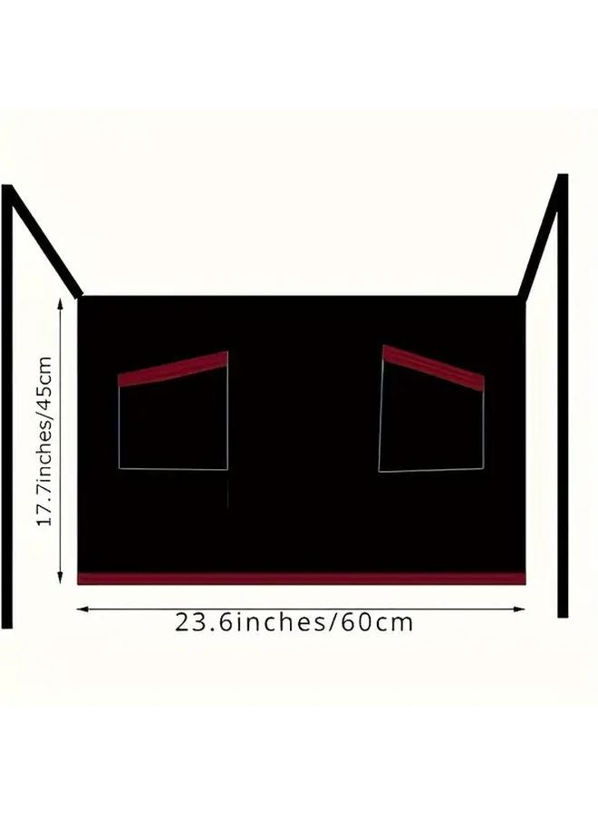 2pcs Red Waist Apron with 2 Pockets Unisex Half Short Apron for Waitress Server Waiter - Image 3